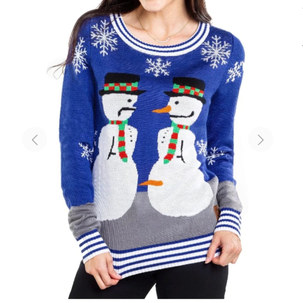 Tipsy Elves Snowman Nose Thief Ugly Christmas Sweater Size Small
